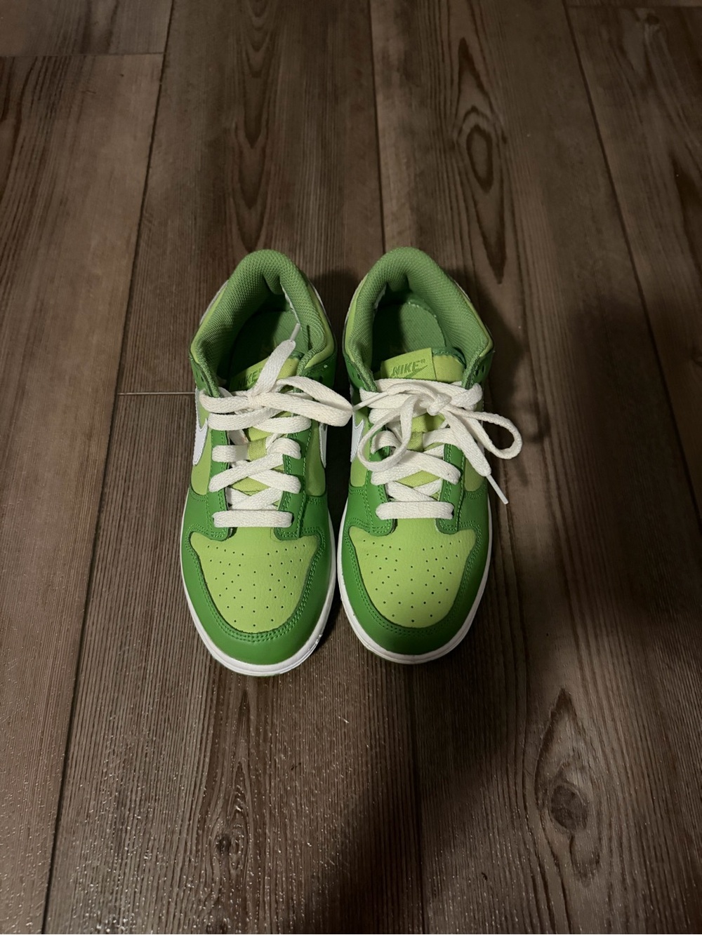 Nike Kids Green Low-Top Sneakers with White Accents